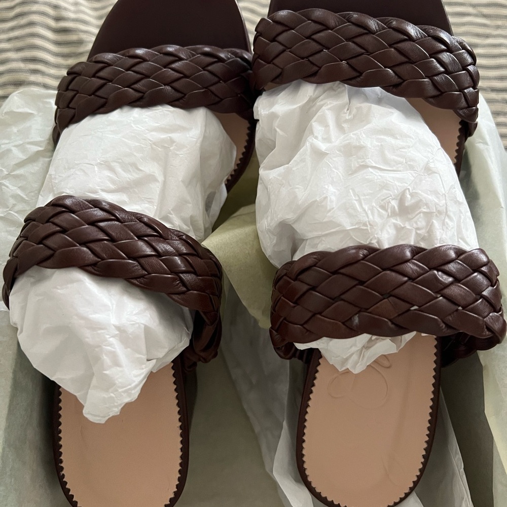 J. Crew Brown Braided Leather Sandals